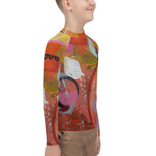 Load image into Gallery viewer, Circle in the Sand Girls Rash Guard Whimsy Fit UPF 50+ Long Sleeve Swim Shirt
