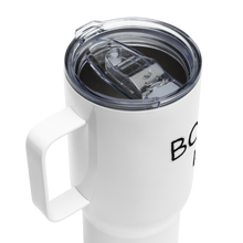 Load image into Gallery viewer, "Bourbon Helps" Travel mug with Handle - Whimsy Fit Workout Wear