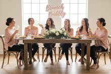 Load image into Gallery viewer, Bridal party at brunch in Whimsy Fit Bride and Bridesmaid leggings
