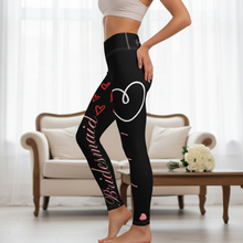 Load image into Gallery viewer, Bridesmaid Yoga Leggings Black with Ankle Text