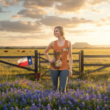 Load image into Gallery viewer, Burnt Orange Longhorn Tank Top - Texas Theme