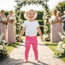 Load image into Gallery viewer, Different model in pink Bridesmaid leggings
