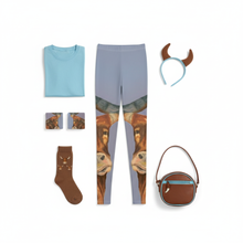 Load image into Gallery viewer, Flat lay product photo of Horns Girls Leggings