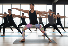 Load image into Gallery viewer, Group of men doing yoga in Kris Kros meggings - studio
