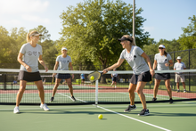 Load image into Gallery viewer, Peace Love and Pickleball Group celebrating on court Group playing pickleball -