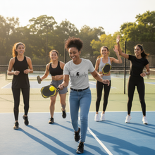 Load image into Gallery viewer, Heartbeat Pickleball T-Shirt Marketing Photo