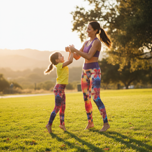 Load image into Gallery viewer, “Willie” Yoga leggings Whimsy Fit Abstract Print Leggings Matching Mother Daughter Mother daughter outdoor activity