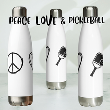 Load image into Gallery viewer, Peace Love & Pickleball Water Bottle - Three Views