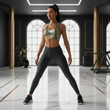 Load image into Gallery viewer, Wake Forest Black, White & Gold Sports Bra - Whimsy Fit