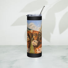Load image into Gallery viewer, Longhorn Stainless Steel Tumbler with handle Thermos Whimsy FIt