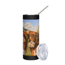 Load image into Gallery viewer, Longhorn Stainless Steel Tumbler with handle Thermos Whimsy FIt