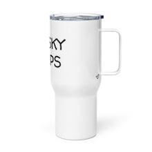 Load image into Gallery viewer, "Whisky Helps" Travel mug with Handle - Whimsy Fit Workout Wear