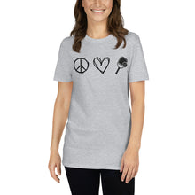Load image into Gallery viewer, Womens Peace Love & Pickleball T-Shirt Whimsy Fit