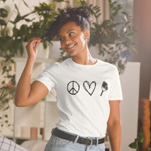 Load image into Gallery viewer, Womens Peace Love & Pickleball T-Shirt Whimsy Fit