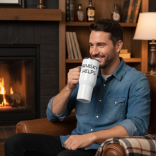 Load image into Gallery viewer, Whisky Helps Travel Mug - Person Holding