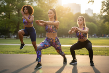 Load image into Gallery viewer, Women doing outdoor fitness in Breeze Bright sports bras
