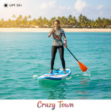 Load image into Gallery viewer, Women's Crazy Town Rash Guard Marketing Photo