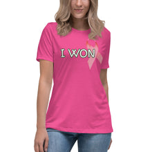 Load image into Gallery viewer, Womens Cancer Survivor I Won Pink Ribbon T-Shirt Whimsy Fit