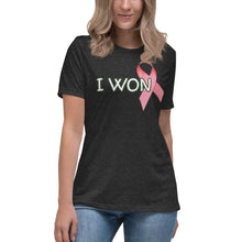 Load image into Gallery viewer, Womens Cancer Survivor I Won Pink Ribbon T-Shirt Whimsy Fit