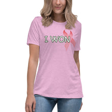 Load image into Gallery viewer, Womens Cancer Survivor I Won Pink Ribbon T-Shirt Whimsy Fit