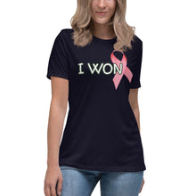 Load image into Gallery viewer, Womens Cancer Survivor I Won Pink Ribbon T-Shirt Whimsy Fit