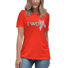 Load image into Gallery viewer, Womens Cancer Survivor I Won Pink Ribbon T-Shirt Whimsy Fit