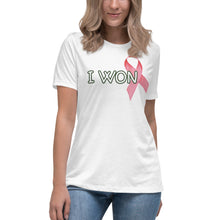 Load image into Gallery viewer, Womens Cancer Survivor I Won Pink Ribbon T-Shirt Whimsy Fit