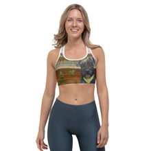 Load image into Gallery viewer, Austin City Scape Sports bra with Schnauzer - Whimsy Fit Workout Wear