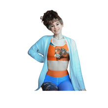 Load image into Gallery viewer, "Horns" Burnt Orange Racerback Sports Bra - Whimsy Fit Workout Wear