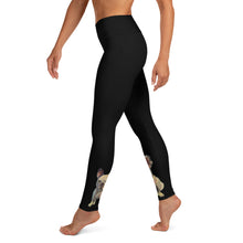 Load image into Gallery viewer, Womens White French Bulldog on Black Yoga Leggings Whimsy Fit Dog Print Leggings