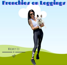 Load image into Gallery viewer, Whimsy Fit Black Yoga Leggings with White French Bulldog - Whimsy Fit
