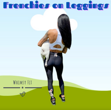 Load image into Gallery viewer, Whimsy Fit Black Yoga Leggings with White French Bulldog - Whimsy Fit