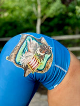Load image into Gallery viewer, Whimsy Fit Blue "Papillon" Sports Bra "Going Home"