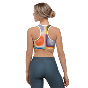 Whimsy Fit "Circles" Sports Bra with bright colors