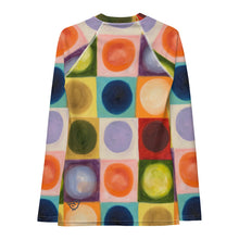 Load image into Gallery viewer, Whimsy Fit Women's Rash Guard "Circles"