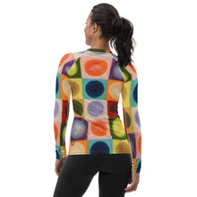 Load image into Gallery viewer, Whimsy Fit Women's Rash Guard "Circles"