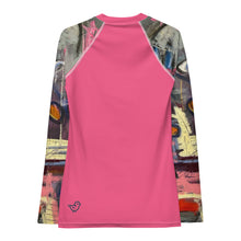 Load image into Gallery viewer, Whimsy Fit Rash Guard Crazy Town Hot Pink
