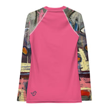 Load image into Gallery viewer, Whimsy Fit Rash Guard Crazy Town Hot Pink