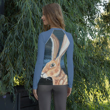 Load image into Gallery viewer, Jack Rabbit Rash Guard Bunny Print Whimsy Fit SPF Sun Shirt Matching Mother Daughter