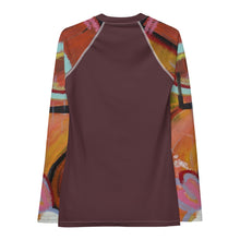 Load image into Gallery viewer, Whimsy Fit Rash Guard Swim shirt with Sun Protectin for surfing and water sports