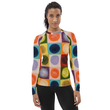 Load image into Gallery viewer, Whimsy Fit Women's Rash Guard "Circles"