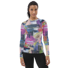 Load image into Gallery viewer, Women's Rash Guard “Kris Kros” Abstract Print Rash Guard Whimsy Fit - UPF 50+ Long Sleeve Swim Shirt Matching Mother Daughter