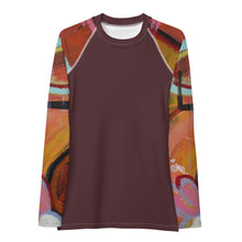 Load image into Gallery viewer, Womens Circles in the Sand Rash Guard -SPF Swim Shirt Whimsy Matching Mother DaughterSun Protectin for surfing and water sports