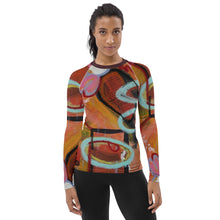 Load image into Gallery viewer, Whimsy Fit Rash Guard Swim shirt with Sun Protectin for surfing and water sports