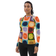 Load image into Gallery viewer, Whimsy Fit Women's Rash Guard "Circles"