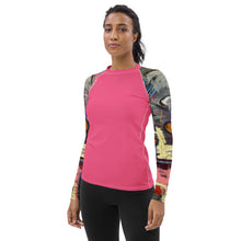 Load image into Gallery viewer, Whimsy Fit Rash Guard Crazy Town Hot Pink