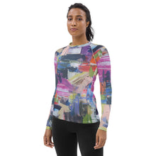 Load image into Gallery viewer, Women's Rash Guard “Kris Kros” Abstract Print Rash Guard Whimsy Fit - UPF 50+ Long Sleeve Swim Shirt Matching Mother Daughter