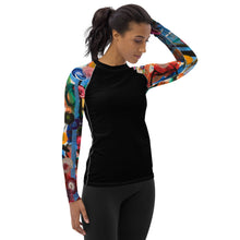 Load image into Gallery viewer, Whimsy Fit Women's Black Rash Guard "Breeze"