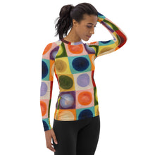 Load image into Gallery viewer, Whimsy Fit Women's Rash Guard "Circles"