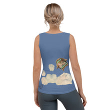 Load image into Gallery viewer, Whimsy Fit Blue Tank Top with Papillon